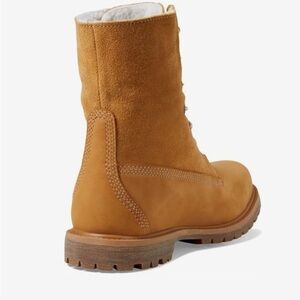 Timberland Teddy Fleece Fold-Down honey wheat suede lace up combat boots size 10